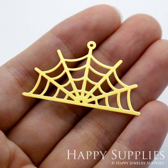 Brass Jewelry Charms, Geometric Spider Raw Brass Earring Charms, Brass Jewelry Pendants, Raw Brass Jewelry Findings, Brass Pendants Jewelry Wholesale (RD1409)