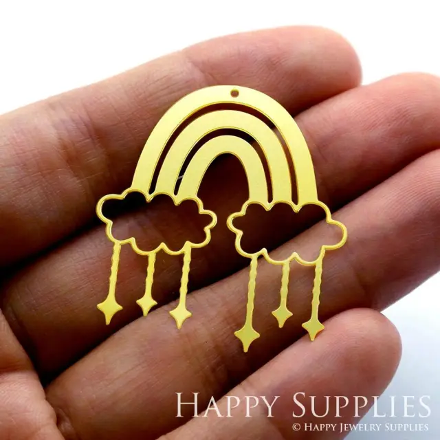 Brass Jewelry Charms, Cloud Raw Brass Earring Charms, Brass Jewelry Pendants, Raw Brass Jewelry Findings, Brass Pendants Jewelry Wholesale (RD1367)