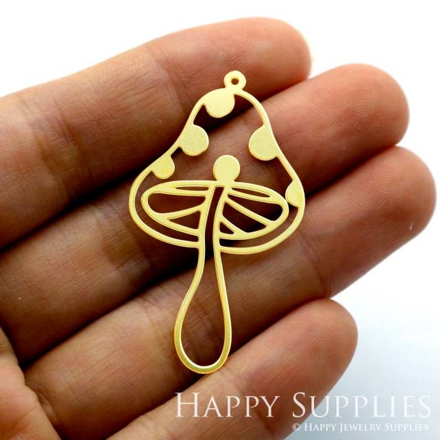 Brass Jewelry Charms, Mushroom Raw Brass Earring Charms, Brass Jewelry Pendants, Raw Brass Jewelry Findings, Brass Pendants Jewelry Wholesale (RD1430)