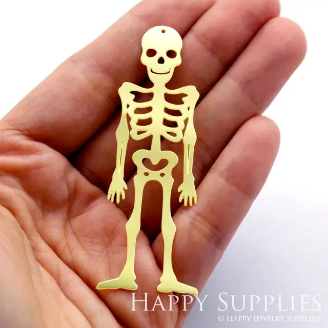 Brass Jewelry Charms, Skull Raw Brass Earring Charms, Brass Jewelry Pendants, Raw Brass Jewelry Findings, Brass Pendants Jewelry Wholesale (RD1478)