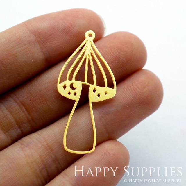 Brass Jewelry Charms, Mushroom Raw Brass Earring Charms, Brass Jewelry Pendants, Raw Brass Jewelry Findings, Brass Pendants Jewelry Wholesale (RD1428)