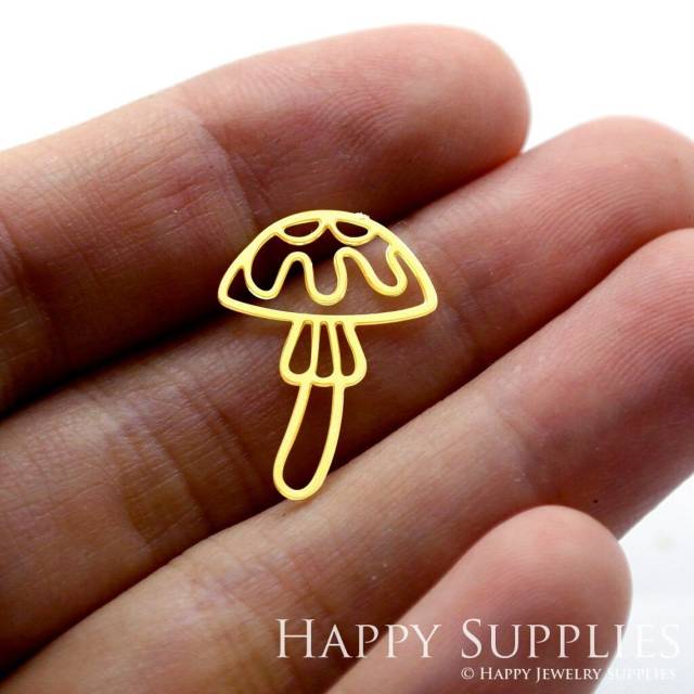 Brass Jewelry Charms, Mushroom Raw Brass Earring Charms, Brass Jewelry Pendants, Raw Brass Jewelry Findings, Brass Pendants Jewelry Wholesale (RD1435)