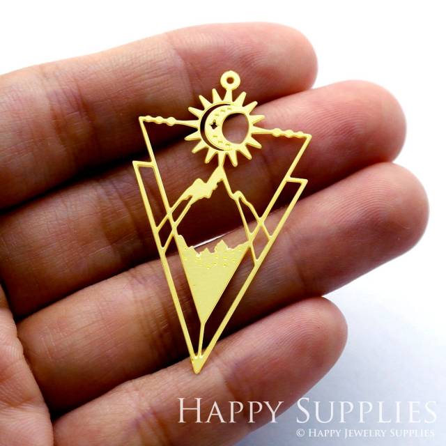 Brass Jewelry Charms, Geometric Raw Brass Earring Charms, Brass Jewelry Pendants, Raw Brass Jewelry Findings, Brass Pendants Jewelry Wholesale (RD1368)