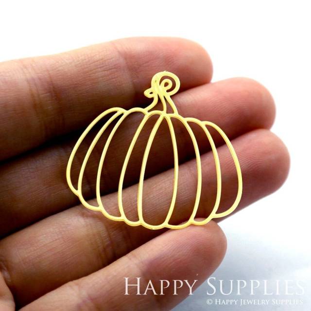 Brass Jewelry Charms, Pumpkin Raw Brass Earring Charms, Brass Jewelry Pendants, Raw Brass Jewelry Findings, Brass Pendants Jewelry Wholesale (RD1433)