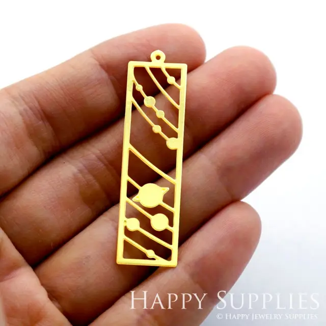 Brass Jewelry Charms, Rectangle Raw Brass Earring Charms, Brass Jewelry Pendants, Raw Brass Jewelry Findings, Brass Pendants Jewelry Wholesale (RD1483)