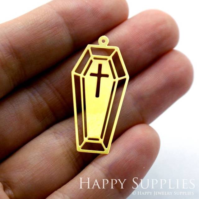 Brass Jewelry Charms, Coffin Raw Brass Earring Charms, Brass Jewelry Pendants, Raw Brass Jewelry Findings, Brass Pendants Jewelry Wholesale (RD1438)