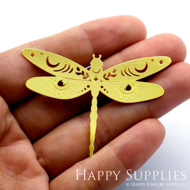 Brass Jewelry Charms, Dragonfly Raw Brass Earring Charms, Brass Jewelry Pendants, Raw Brass Jewelry Findings, Brass Pendants Jewelry Wholesale (RD1482)