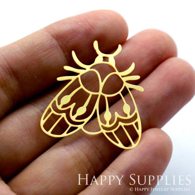 Brass Jewelry Charms, Geometric Moth Raw Brass Earring Charms, Brass Jewelry Pendants, Raw Brass Jewelry Findings, Brass Pendants Jewelry Wholesale (RD1434)