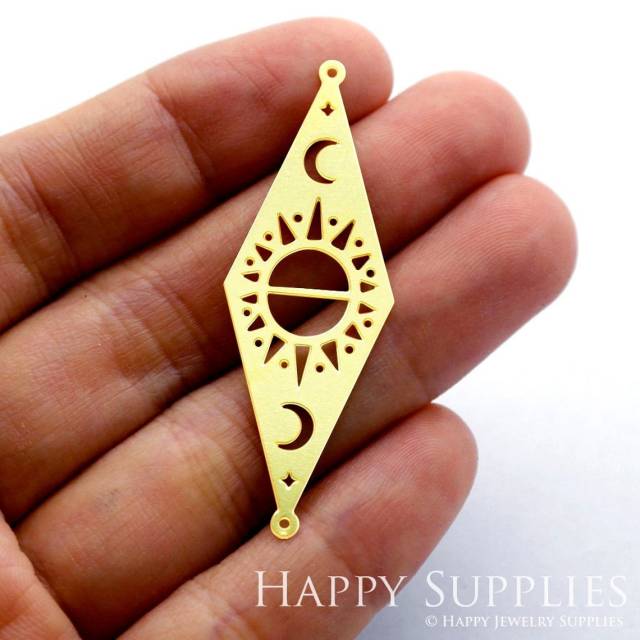 Brass Jewelry Charms, Geometric Sun Raw Brass Earring Charms, Brass Jewelry Pendants, Raw Brass Jewelry Findings, Brass Pendants Jewelry Wholesale (RD1479)