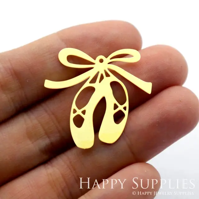 Brass Jewelry Charms, Dancing Shoes Raw Brass Earring Charms, Brass Jewelry Pendants, Raw Brass Jewelry Findings, Brass Pendants Jewelry Wholesale (RD1464)