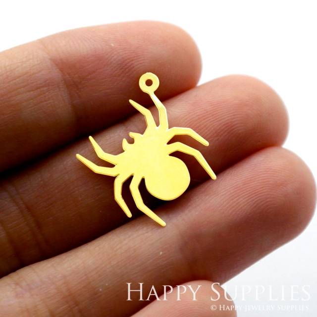 Brass Jewelry Charms, Geometric Spider Raw Brass Earring Charms, Brass Jewelry Pendants, Raw Brass Jewelry Findings, Brass Pendants Jewelry Wholesale (RD1443)