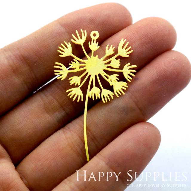 Brass Jewelry Charms, Dandelion Raw Brass Earring Charms, Brass Jewelry Pendants, Raw Brass Jewelry Findings, Brass Pendants Jewelry Wholesale (RD1469)