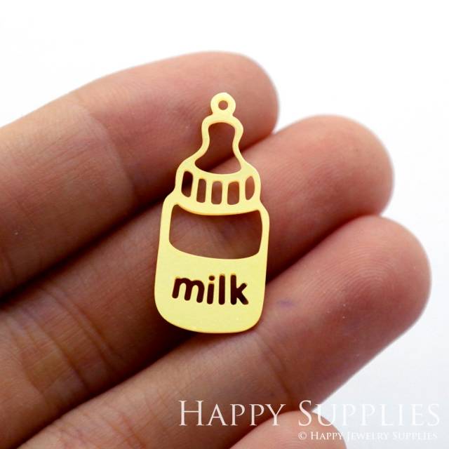 Brass Jewelry Charms, Baby Bottle Raw Brass Earring Charms, Brass Jewelry Pendants, Raw Brass Jewelry Findings, Brass Pendants Jewelry Wholesale (RD1456)