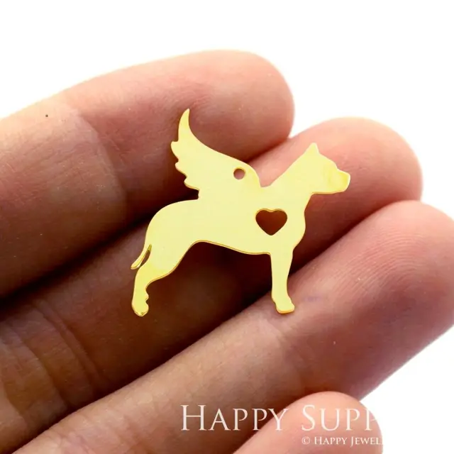 Brass Jewelry Charms, Dog Raw Brass Earring Charms, Brass Jewelry Pendants, Raw Brass Jewelry Findings, Brass Pendants Jewelry Wholesale (RD1454)