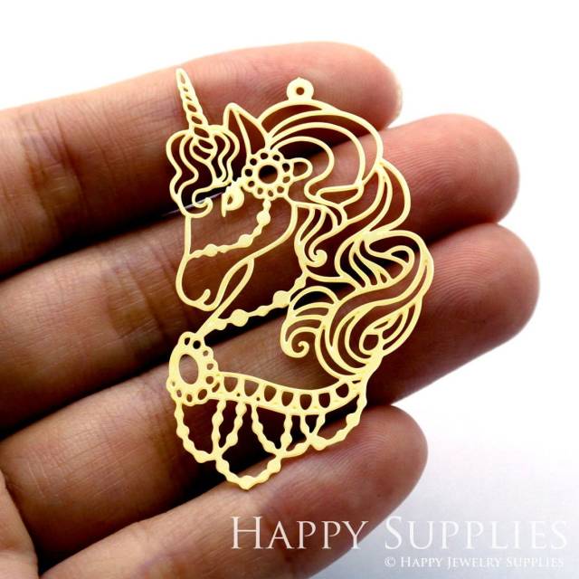 Brass Jewelry Charms, Unicorn Raw Brass Earring Charms, Brass Jewelry Pendants, Raw Brass Jewelry Findings, Brass Pendants Jewelry Wholesale (RD1494)