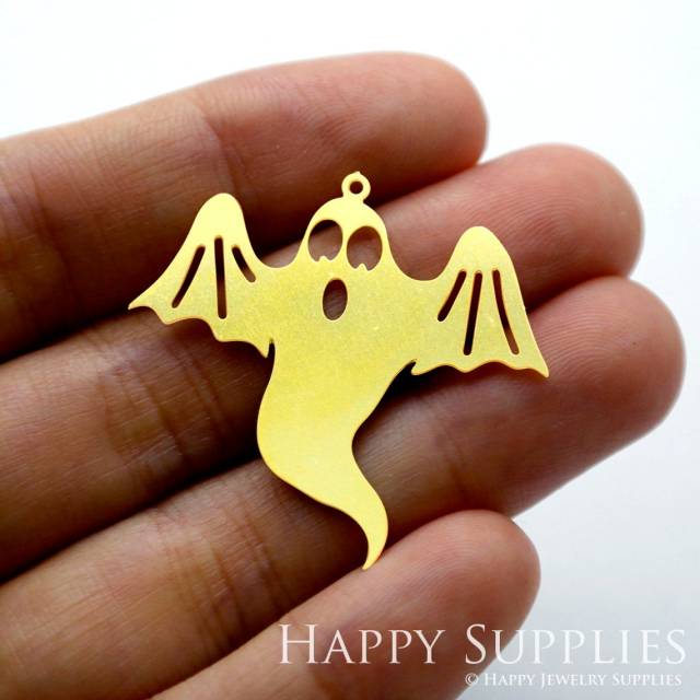 Brass Jewelry Charms,  Geometric Ghost  Raw Brass Earring Charms, Brass Jewelry Pendants, Raw Brass Jewelry Findings, Brass Pendants Jewelry Wholesale (RD1508)