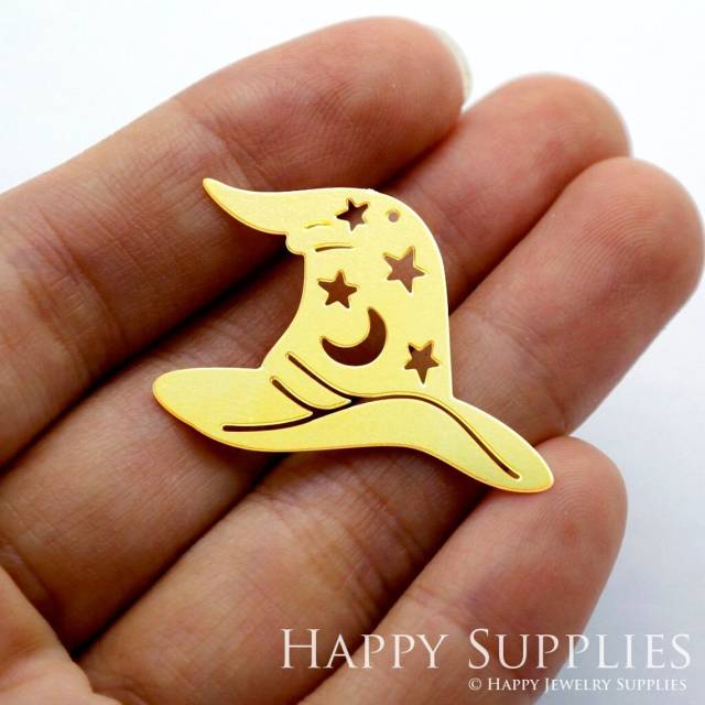 Brass Jewelry Charms, Hat Raw Brass Earring Charms, Brass Jewelry Pendants, Raw Brass Jewelry Findings, Brass Pendants Jewelry Wholesale (RD1422)