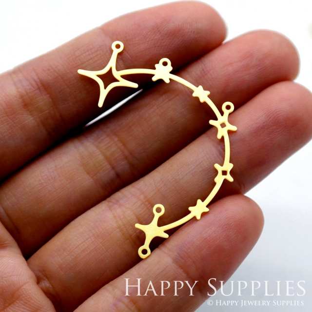 Brass Jewelry Charms, Star Geometric Raw Brass Earring Charms, Brass Jewelry Pendants, Raw Brass Jewelry Findings, Brass Pendants Jewelry Wholesale (RD1570)