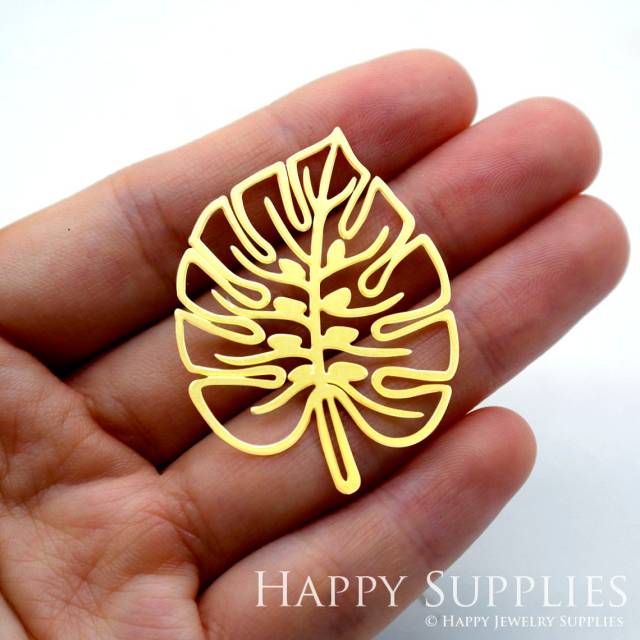 Brass Jewelry Charms, Monstera Leaf Raw Brass Earring Charms, Brass Jewelry Pendants, Raw Brass Jewelry Findings, Brass Pendants Jewelry Wholesale (RD1585)