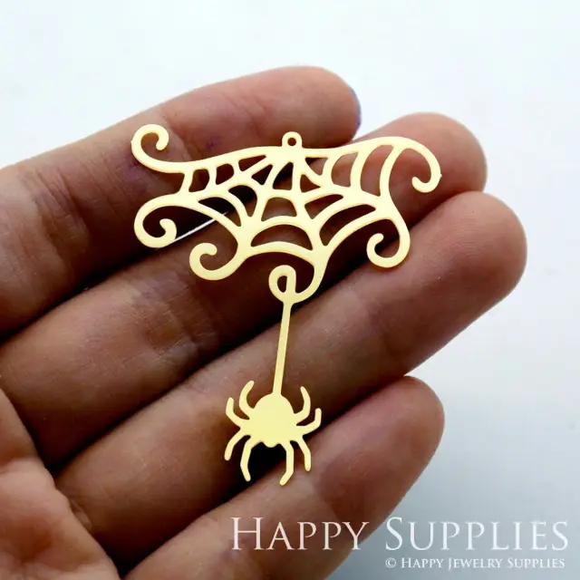 Brass Jewelry Charms, Spider Web Raw Brass Earring Charms, Brass Jewelry Pendants, Raw Brass Jewelry Findings, Brass Pendants Jewelry Wholesale (RD1529)