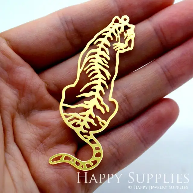 Brass Jewelry Charms, Tiger Raw Brass Earring Charms, Brass Jewelry Pendants, Raw Brass Jewelry Findings, Brass Pendants Jewelry Wholesale (RD1589)