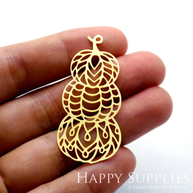 Brass Jewelry Charms, Pumpkin Raw Brass Earring Charms, Brass Jewelry Pendants, Raw Brass Jewelry Findings, Brass Pendants Jewelry Wholesale (RD1514)