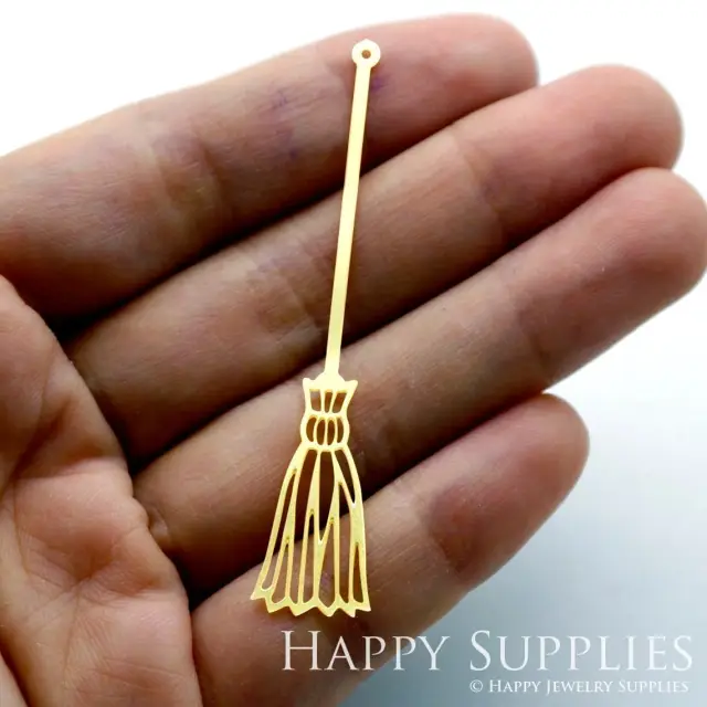 Brass Jewelry Charms, Broom Raw Brass Earring Charms, Brass Jewelry Pendants, Raw Brass Jewelry Findings, Brass Pendants Jewelry Wholesale (RD1527)