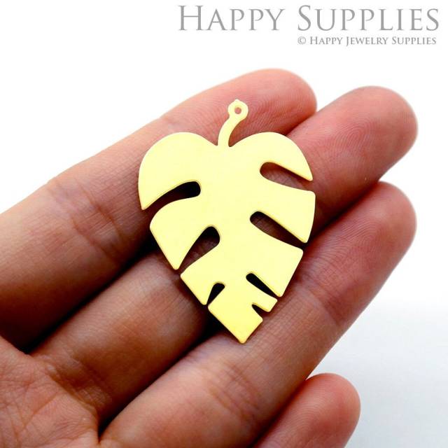 Brass Jewelry Charms, Monstera Leaf  Raw Brass Earring Charms, Brass Jewelry Pendants, Raw Brass Jewelry Findings, Brass Pendants Jewelry Wholesale (RD1599)