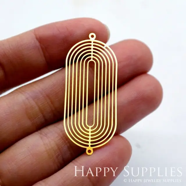 Brass Jewelry Charms, Oval Raw Brass Earring Charms, Brass Jewelry Pendants, Raw Brass Jewelry Findings, Brass Pendants Jewelry Wholesale (RD1551)