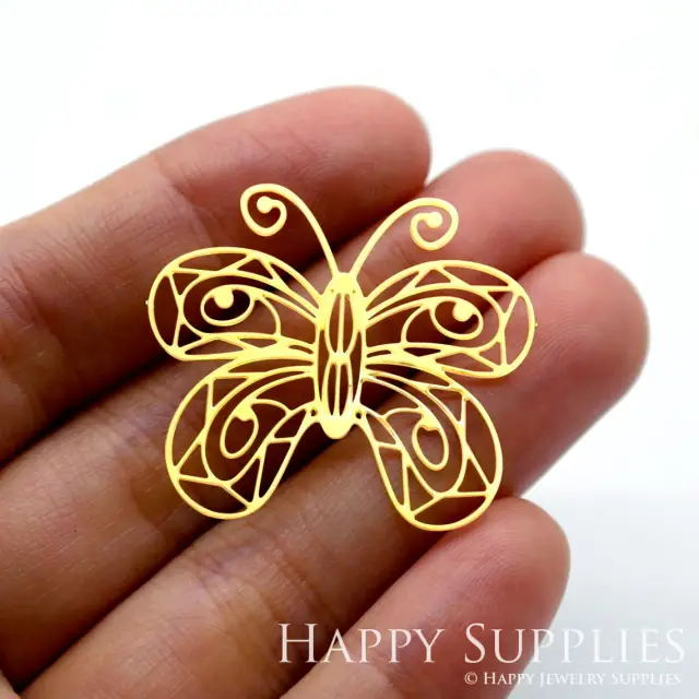 Brass Jewelry Charms, Butterfly Raw Brass Earring Charms, Brass Jewelry Pendants, Raw Brass Jewelry Findings, Brass Pendants Jewelry Wholesale (RD1548)