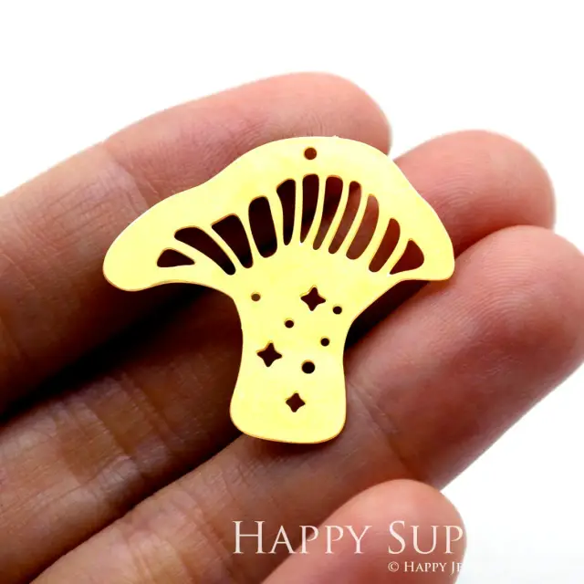 Brass Jewelry Charms, Mushroom Raw Brass Earring Charms, Brass Jewelry Pendants, Raw Brass Jewelry Findings, Brass Pendants Jewelry Wholesale (RD1547)