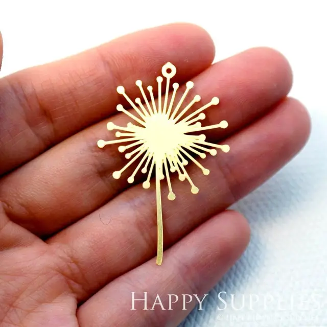 Brass Jewelry Charms, Dandelion Raw Brass Earring Charms, Brass Jewelry Pendants, Raw Brass Jewelry Findings, Brass Pendants Jewelry Wholesale (RD1652)