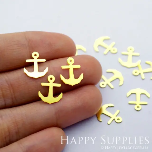 Brass Jewelry Charms, Anchor Geometric Raw Brass Earring Charms, Brass Jewelry Pendants, Raw Brass Jewelry Findings, Brass Pendants Jewelry Wholesale (RD1668)