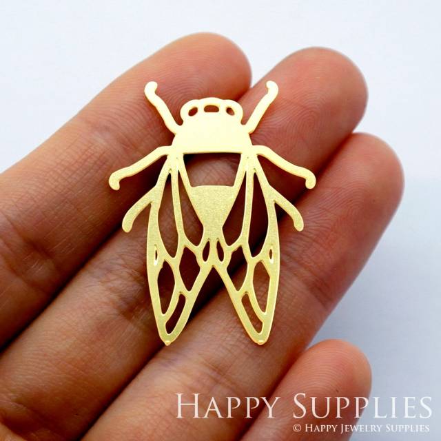 Brass Jewelry Charms, Geometric Cicada Raw Brass Earring Charms, Brass Jewelry Pendants, Raw Brass Jewelry Findings, Brass Pendants Jewelry Wholesale (RD1646)