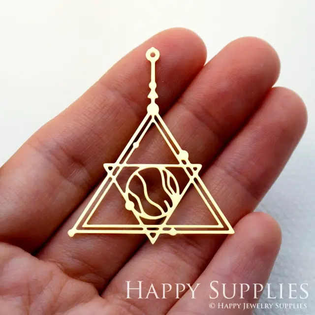 Brass Jewelry Charms, Triangle Raw Brass Earring Charms, Brass Jewelry Pendants, Raw Brass Jewelry Findings, Brass Pendants Jewelry Wholesale (RD1653)