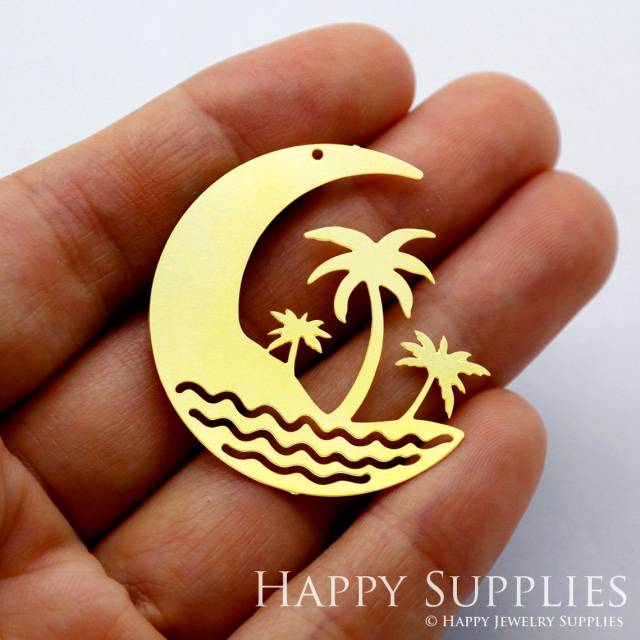 Brass Jewelry Charms, Moon Raw Brass Earring Charms, Brass Jewelry Pendants, Raw Brass Jewelry Findings, Brass Pendants Jewelry Wholesale (RD1725)