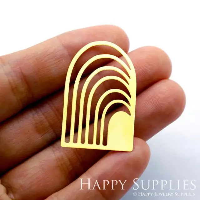 Brass Jewelry Charms, Semicircle Raw Brass Earring Charms, Brass Jewelry Pendants, Raw Brass Jewelry Findings, Brass Pendants Jewelry Wholesale (RD1724)