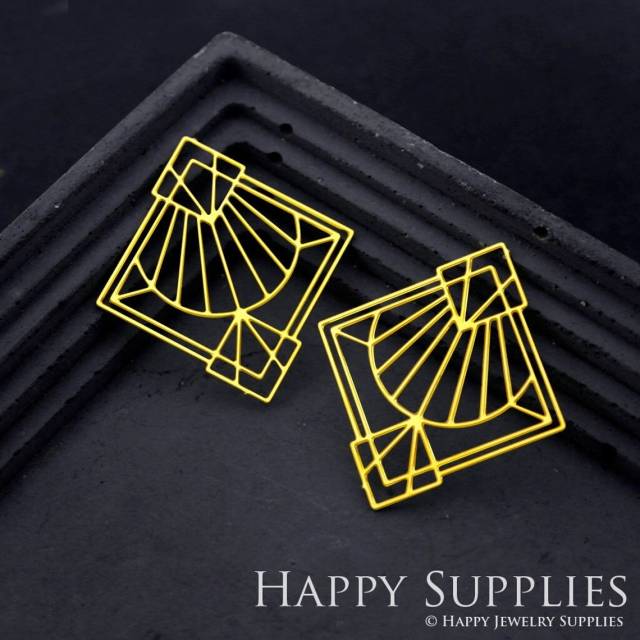 Brass Jewelry Charms, Fan Raw Brass Earring Charms, Brass Jewelry Pendants, Raw Brass Jewelry Findings, Brass Pendants Jewelry Wholesale (RD1781)