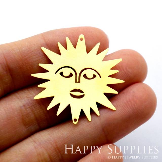 Brass Jewelry Charms, Sun Raw Brass Earring Charms, Brass Jewelry Pendants, Raw Brass Jewelry Findings, Brass Pendants Jewelry Wholesale (RD1761)