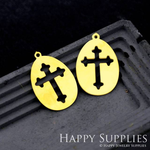 Brass Jewelry Charms, Cross Raw Brass Earring Charms, Brass Jewelry Pendants, Raw Brass Jewelry Findings, Brass Pendants Jewelry Wholesale (RD1775)