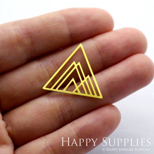 Brass Jewelry Charms, Triangle Raw Brass Earring Charms, Brass Jewelry Pendants, Raw Brass Jewelry Findings, Brass Pendants Jewelry Wholesale (RD049)