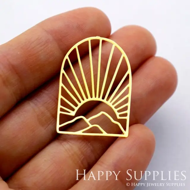 Brass Jewelry Charms, Semicircle Raw Brass Earring Charms, Brass Jewelry Pendants, Raw Brass Jewelry Findings, Brass Pendants Jewelry Wholesale (RD1766)