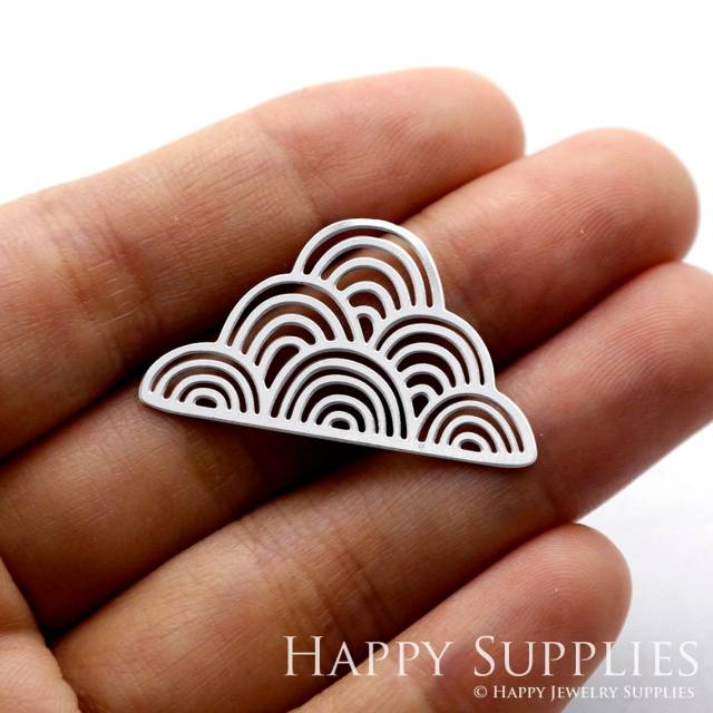 Stainless Steel Jewelry Charms, Cloud Stainless Steel Earring Charms, Stainless Steel Silver Jewelry Pendants, Stainless Steel Silver Jewelry Findings, Stainless Steel Pendants Jewelry Wholesale (SSD248)