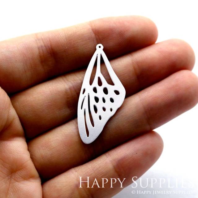Stainless Steel Jewelry Charms, Butterfly Wing Stainless Steel Earring Charms, Stainless Steel Silver Jewelry Pendants, Stainless Steel Silver Jewelry Findings, Stainless Steel Pendants Jewelry Wholesale (SSD188-small)