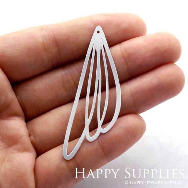 Stainless Steel Jewelry Charms, Wing Stainless Steel Earring Charms, Stainless Steel Silver Jewelry Pendants, Stainless Steel Silver Jewelry Findings, Stainless Steel Pendants Jewelry Wholesale (SSD324)