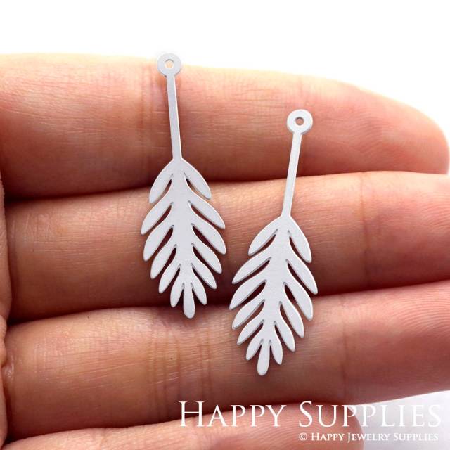 Stainless Steel Jewelry Charms, Leaf  Stainless Steel Earring Charms, Stainless Steel Silver Jewelry Pendants, Stainless Steel Silver Jewelry Findings, Stainless Steel Pendants Jewelry Wholesale (SSD383)