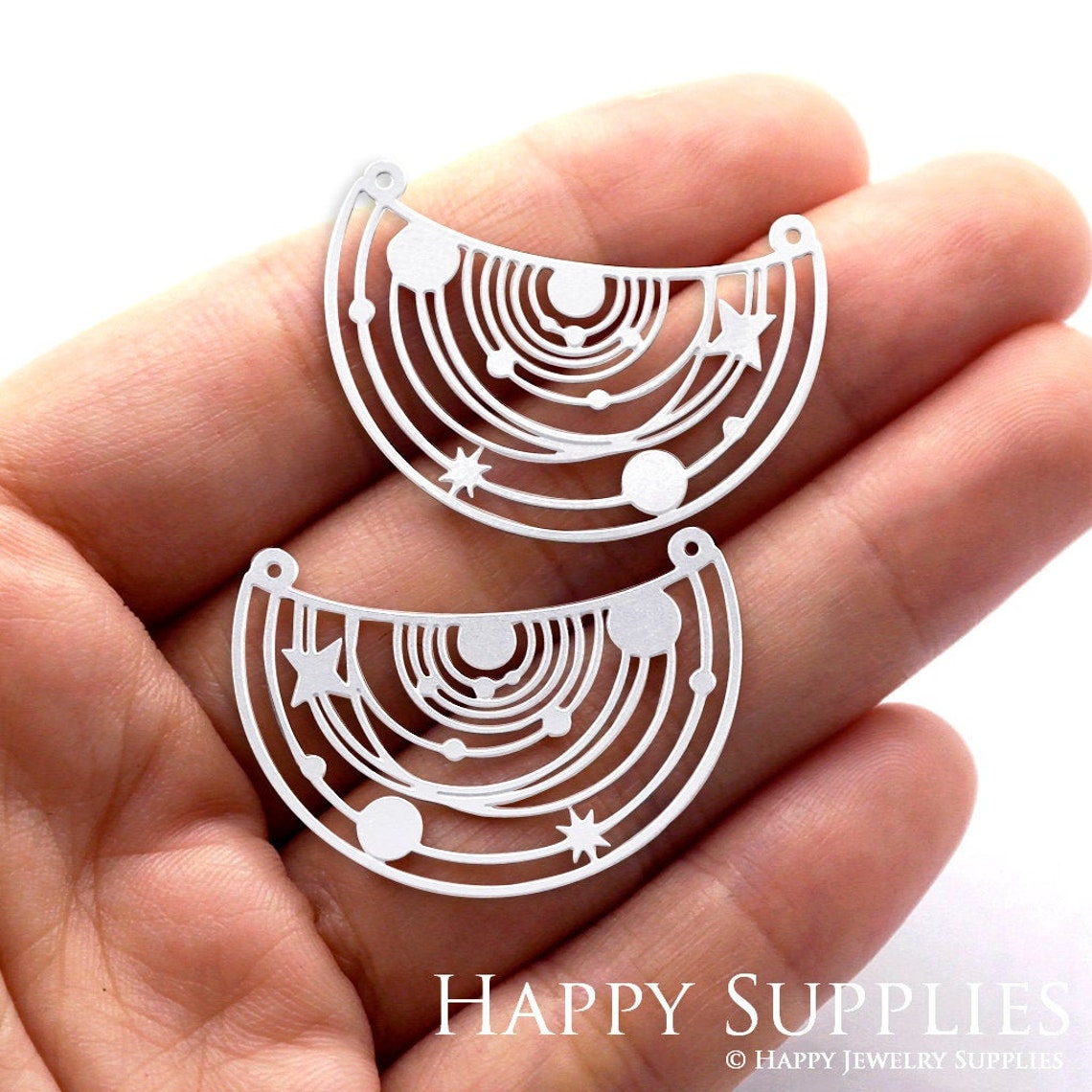 2pcs Stainless Steel Jewelry Charms, Universe Starry Sky Galaxy Stainless Steel Earring Charms, Stainless Steel Silver Jewelry Pendants, Stainless Steel Silver Jewelry Findings, Stainless Steel Pendants Jewelry Wholesale (SSD464-small)