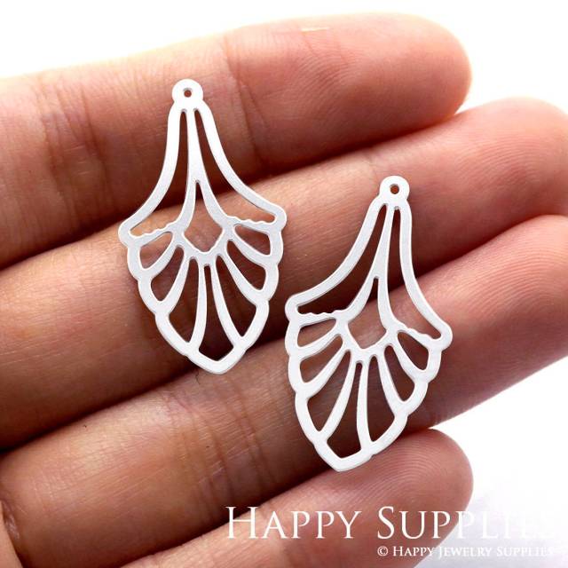 Stainless Steel Jewelry Charms, Leaf Stainless Steel Earring Charms, Stainless Steel Silver Jewelry Pendants, Stainless Steel Silver Jewelry Findings, Stainless Steel Pendants Jewelry Wholesale (SSD389)