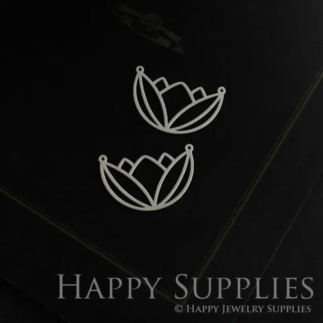 Stainless Steel Jewelry Charms, Flower Lotus Stainless Steel Earring Charms, Stainless Steel Silver Jewelry Pendants, Stainless Steel Silver Jewelry Findings, Stainless Steel Pendants Jewelry Wholesale (SSD436)