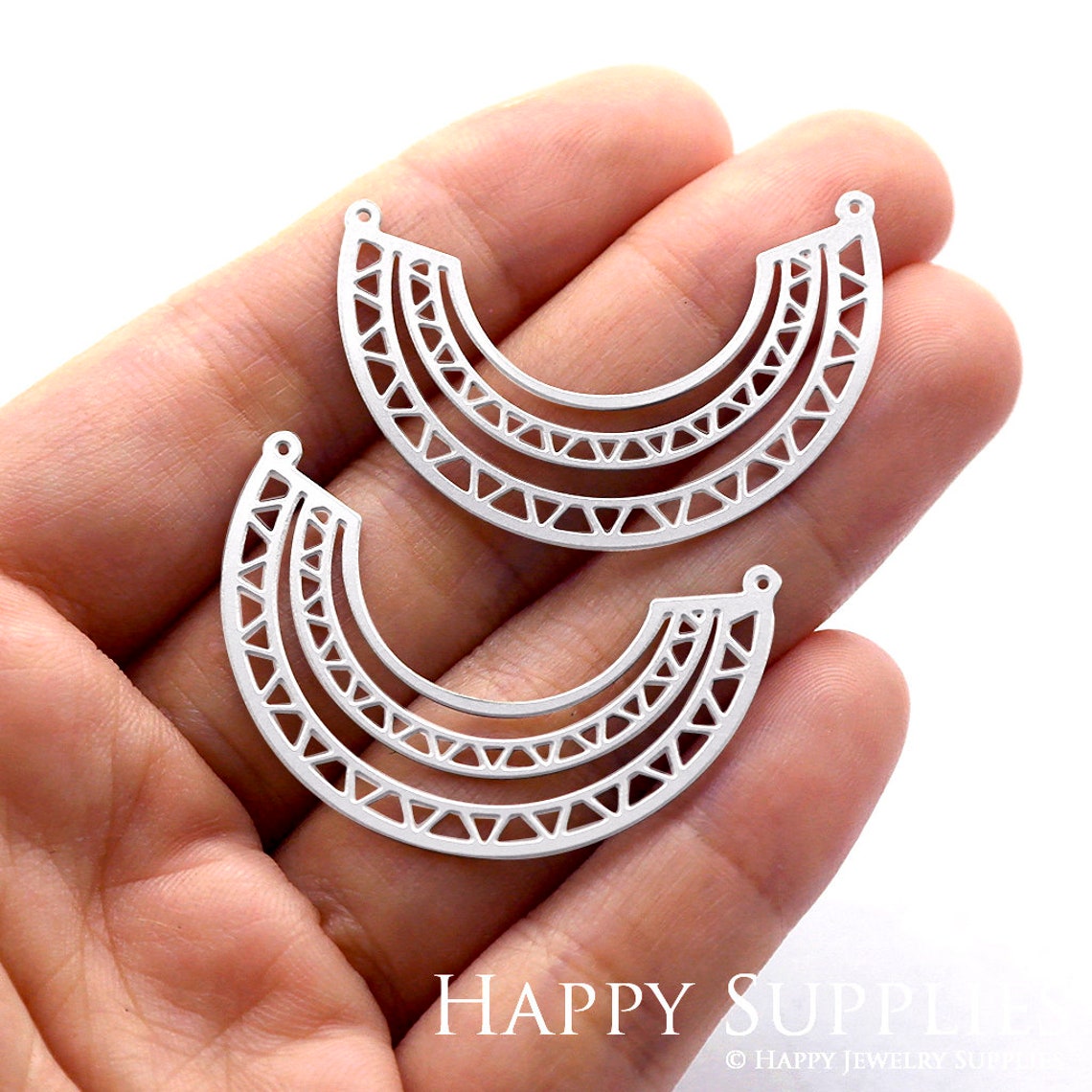 Stainless Steel Jewelry Charms, Hollow Triangle Arch Geometric Stainless Steel Earring Charms, Stainless Steel Silver Jewelry Pendants, Stainless Steel Silver Jewelry Findings, Stainless Steel Pendants Jewelry Wholesale (SSD339)